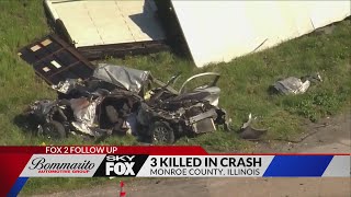 Fatal crash under investigation in Valmeyer Illinois 3 teens killed [upl. by Akeryt]