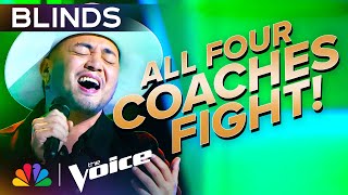 Sofronio Vasquezs Dazzling Voice Gets an INSTANT FourChair Turn  The Voice Blind Auditions  NBC [upl. by Winifield]