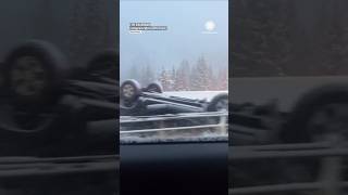 Snow Causes Accidents Strands Drivers on I70 in Colorado [upl. by Chemush]