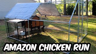 Large Metal Amazon Chicken Run 299 Unboxing and Assembly [upl. by Ariel]