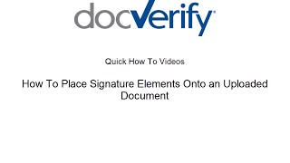 How To Place Signature Elements Onto an Uploaded Document [upl. by Eldreda]