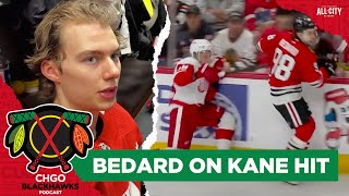 Chicago Blackhawks star Connor Bedard addresses his BIG HIT on Patrick Kane  CHGO Blackhawks [upl. by Luzader]