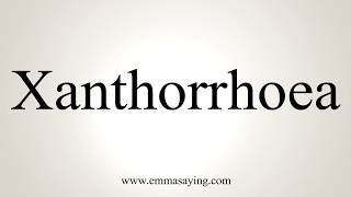 How To Pronounce Xanthorrhoea [upl. by Enelram]