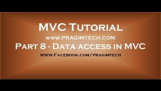 Part 8 Data access in mvc using entity framework [upl. by Glaser826]