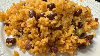 Authentic Puerto Rican Yellow Rice and Beans Recipe  Arroz con Habichuelas Coloradas Boricua [upl. by Alessandra518]