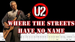 U2  Where The Streets Have No Name Bass Tabs By ChamisBass [upl. by Grata]