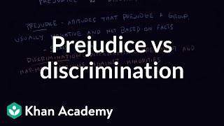 Prejudice vs discrimination  Individuals and Society  MCAT  Khan Academy [upl. by Durante]