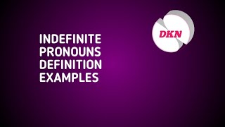 Indefinite pronounsdefinitionexamples [upl. by Durwood467]