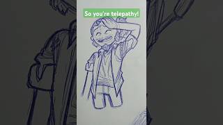 Telekinesis or telepathy 🤔 drawing sketch fyp funny artmeme [upl. by Del262]