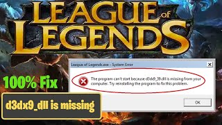 How to Fix league of legends error d3dx939dll [upl. by Jose]