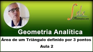 GRINGS  Geometria Analítica  Área de um Triângulo definido por 3 pontos Aula 2 [upl. by Areik]