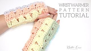 CROCHET Wrist warmers  Pattern follow along  Bella Coco [upl. by Yelrah]