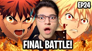 SHIROU vs GILGAMESH  FateStay Night Unlimited Blade Works Episode 24 REACTION [upl. by Irik821]