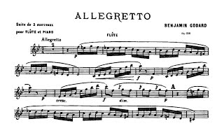 Benjamin Godard  Allegretto ♩ 86 Moderate Flute amp Piano midi with metronome [upl. by Rocray]