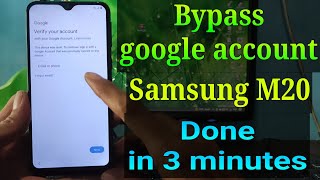 Bypass Google Account Samsung M20  Frp Bypass Samsung M20 [upl. by Raseac]