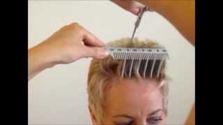 How to Cut Womens Short Hair Layer Haircut  CombPal Scissor Over Comb Haircutting comb tool video [upl. by Nette]