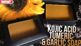 Kojic acid Garlic Turmeric Soap tutorial [upl. by Lala16]