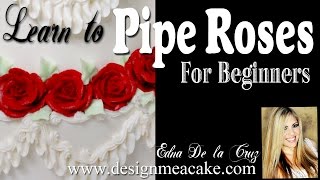 How to pipe Buttercream Rosesfor beginners [upl. by Leamse16]