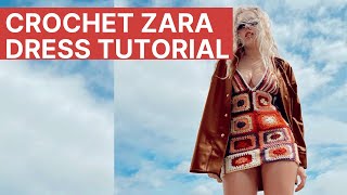 Zaras Tik Tok Viral Crochet dress Tutorial [upl. by Colon311]