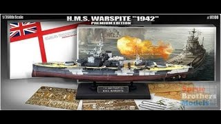 Academy  HMS Warspite quot1942quot Premium Edition  1350 Scale Model  In Box Review [upl. by Frances]