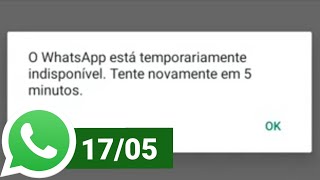 ERRO WHATSAPP ESTÁ TEMPORARIAMENTE INDISPONÍVEL TENTE NOVAMENTE EM 5 MINUTOS COMO RESOLVER [upl. by Jopa]