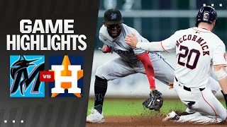 Marlins vs Astros Game Highlights 7924  MLB Highlights [upl. by Anyotal298]