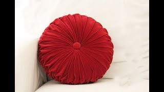 Super easy round cushion  how to make decorative pillow  Round Smocked Pillow Tutorial [upl. by Mallen]