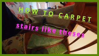 How To Fit Carpet on Stairs Winders [upl. by Arannahs]