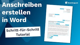 Anschreiben erstellen in Word  Schritt für Schritt Anleitung [upl. by Nilcaj498]