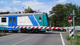 Treni e passaggi a livello a Bellaria  Railroad crossing [upl. by Parrisch]