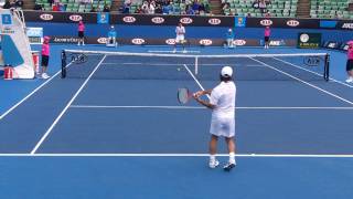 Fabrice Santoro warms up for last match [upl. by Aldred]