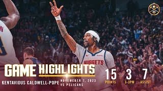 Kentavious CaldwellPope Full Game Highlights  11723 [upl. by Bergen]