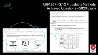 AS91267 212 Probability Methods  2023  Achieved Questions [upl. by Eras]