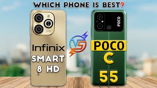 Infinix SMART 8 HD vs Poco C55  Which Phone is Best❓🤔 [upl. by Enos535]