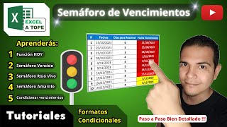 📚 Semáforo de Vencimientos   Excel a Tope  📚 Tutoriales [upl. by Aonian992]