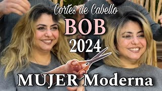 MODERNOS Cortes de Cabello BOB para CARA REDONDA en MUJERES de Toda edad Tendencia 2024 [upl. by Aislehc]