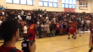 49ers Aldon Smith dunks in warmups for charity game vs Raiders at Cal High in San Ramon [upl. by Minardi]