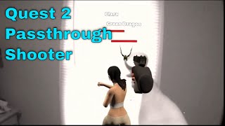 Quest 2 Passthrough Shooter Im Making in Unity [upl. by Aicitan]