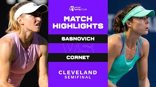 Aliaksandra Sasnovich vs Alize Cornet  2022 Cleveland Semifinals  WTA Match Highlights [upl. by Attenyw]