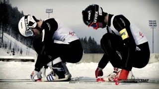 Firstever tandem ski jump  World record [upl. by Brodench]