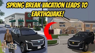 Greenville Wisc Roblox l Spring Break Road Trip Vacation EARTHQUAKE Evacuation Roleplay [upl. by Ferwerda]