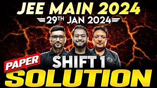 JEE Main 2024 Paper DiscussionSolution ATTEMPT 1  29th January  SHIFT 1 ⚡️ [upl. by Ahseinod]