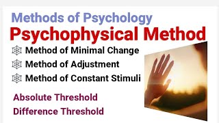 Psychophysical method of psychology Method of Minimal Changes AdjustmentConstant Stimuli [upl. by Ettennil]