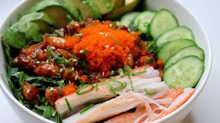 Spicy Salmon Poke Bowl  no mayo [upl. by Ettegdirb732]