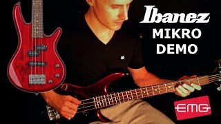 Ibanez Mikro GSRM20 Demo  Short Scale Bass Guitar with EMG Geezer Butler Signature P Style Pickup [upl. by Roscoe]