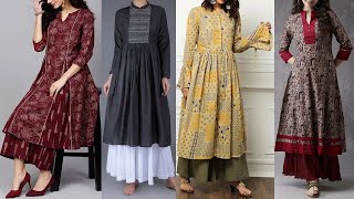 Top 30 Anarkali style kurti designslong frock with palazzo pant anarkali style suit [upl. by Nylireg401]