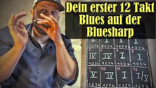 Bluesharp Mundharmonika lernen 7 Dein erster 12 Bar Blues [upl. by Cioban]