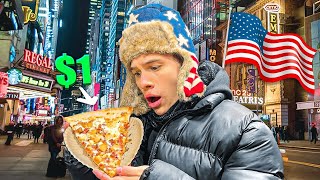 probando comida callejera en Nueva York 🍕 [upl. by Telfore]