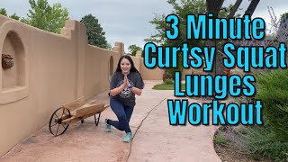 3 Minute Curtsy Squat Lunges Workout Challenge [upl. by Aphrodite]