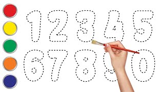 Learn Numbers l Follow the dots and write color numbers with a marker pen l 10 l Write Numbers [upl. by Iniretake]